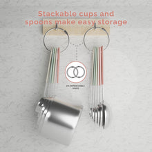 Load image into Gallery viewer, Measuring Cups and Measuring Spoons Set of 14 - Stainless Steel Measuring Cups and Spoons Set, Includes 1/8 Teaspoon Measuring Spoon, 1/8 Cup Measuring Cup, Leveler Dry (14, Country Chic)