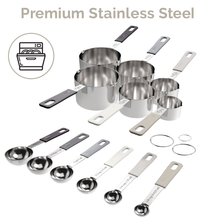 Load image into Gallery viewer, 22-Piece Stainless Steel Measuring Cups and Spoons Set in Charcoal