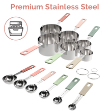 Load image into Gallery viewer, 22-Piece Stainless Steel Measuring Cups and Spoons Set in Country Chic