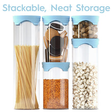 Load image into Gallery viewer, 5-Piece Airtight Glass Storage Canisters in Sky